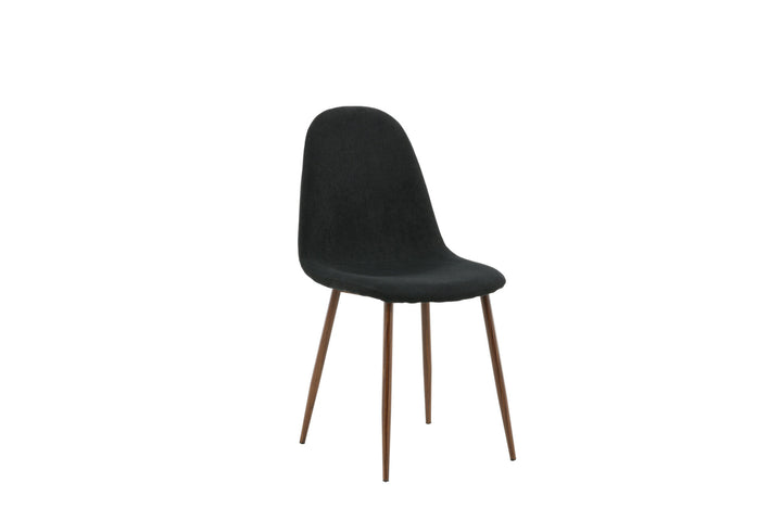 Venture Home Polar Dining Chair 2-pack - Walnut Legs - Black Fabric
