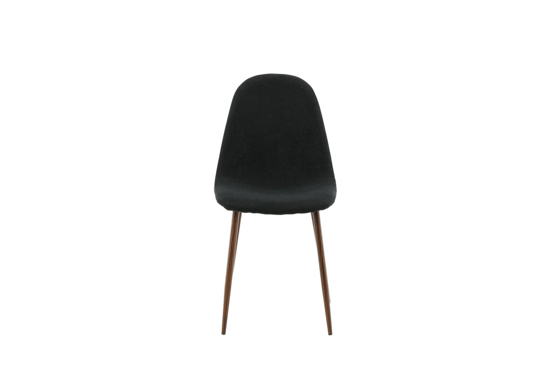 Venture Home Polar Dining Chair 2-pack - Walnut Legs - Black Fabric