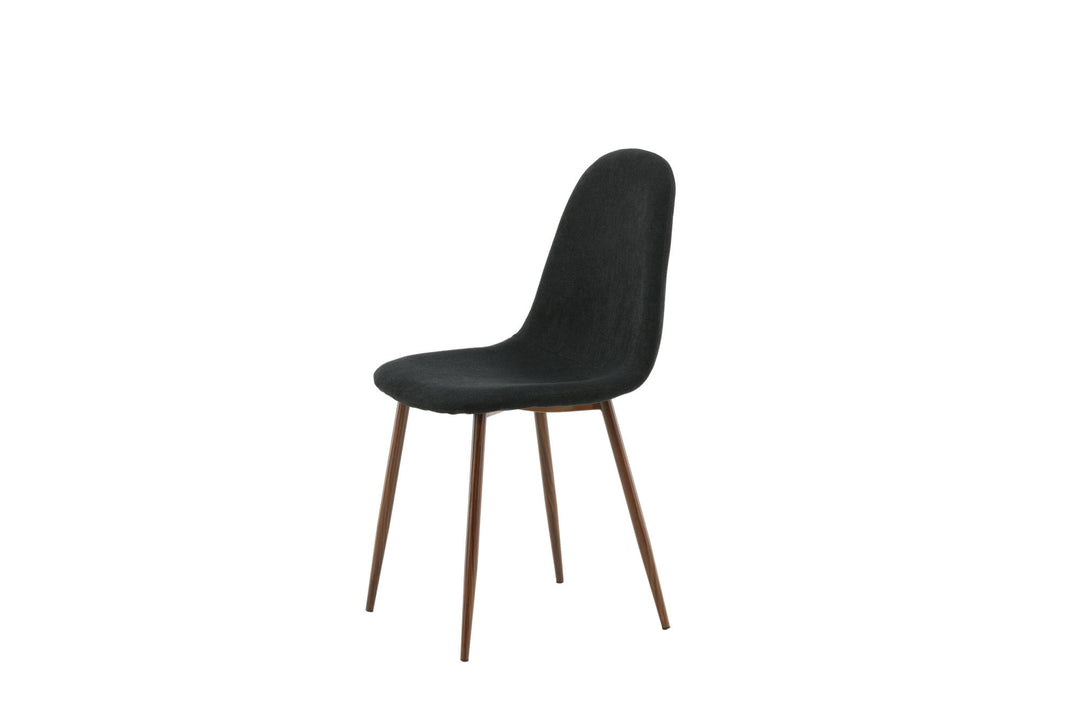 Venture Home Polar Dining Chair 2-pack - Walnut Legs - Black Fabric