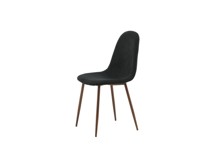 Venture Home Polar Dining Chair 2-pack - Walnut Legs - Black Fabric