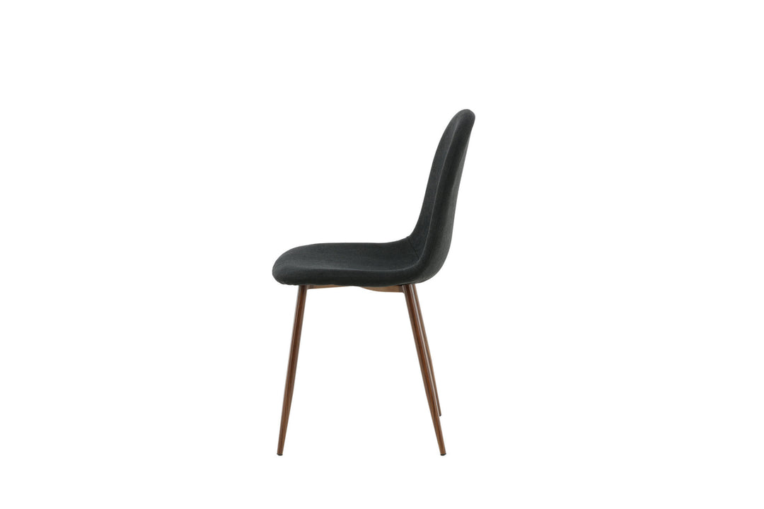 Venture Home Polar Dining Chair 2-pack - Walnut Legs - Black Fabric