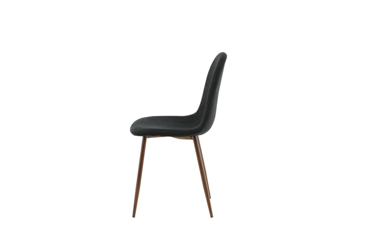 Venture Home Polar Dining Chair 2-pack - Walnut Legs - Black Fabric