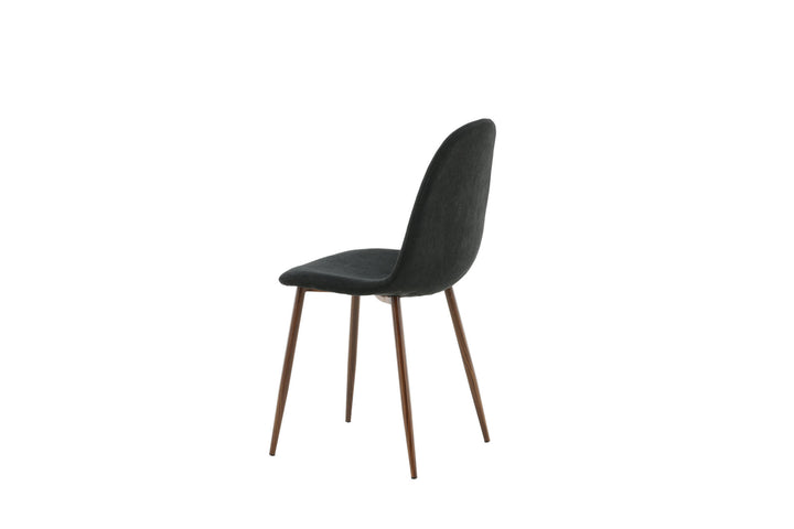 Venture Home Polar Dining Chair 2-pack - Walnut Legs - Black Fabric