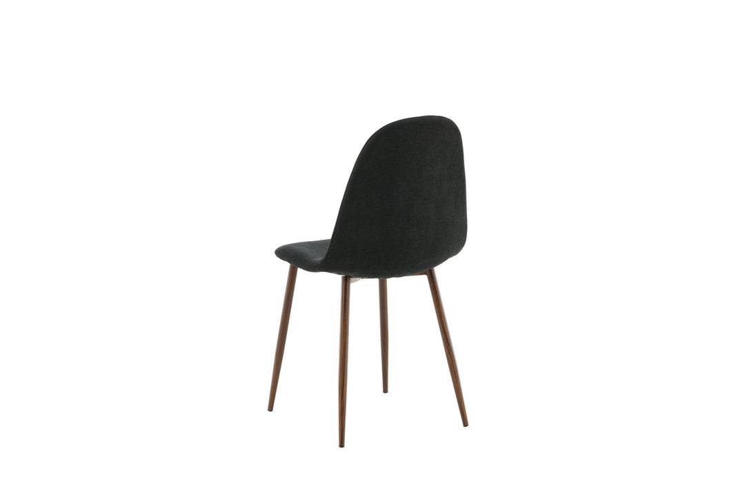 Venture Home Polar Dining Chair 2-pack - Walnut Legs - Black Fabric