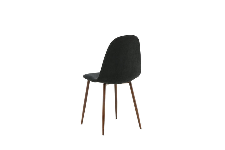 Venture Home Polar Dining Chair 2-pack - Walnut Legs - Black Fabric