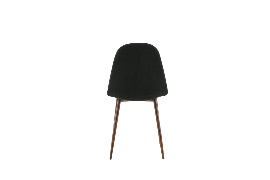 Venture Home Polar Dining Chair 2-pack - Walnut Legs - Black Fabric