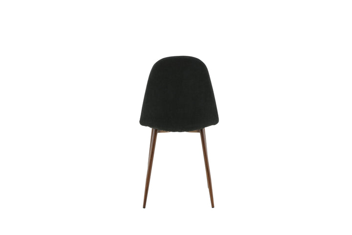 Venture Home Polar Dining Chair 2-pack - Walnut Legs - Black Fabric