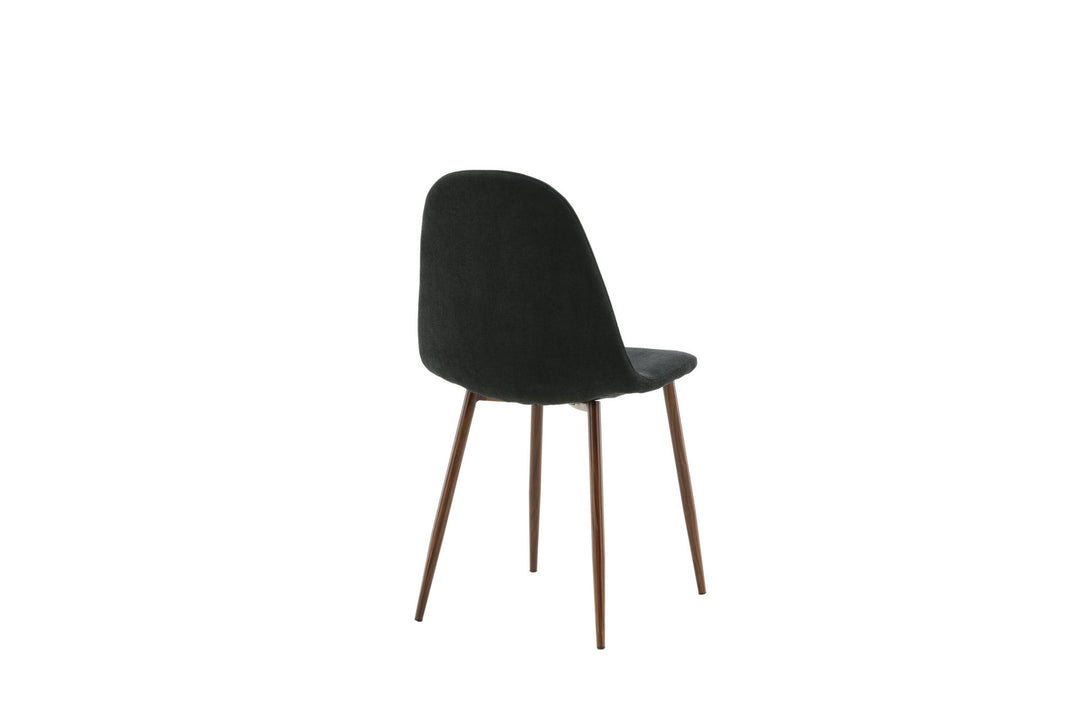 Venture Home Polar Dining Chair 2-pack - Walnut Legs - Black Fabric