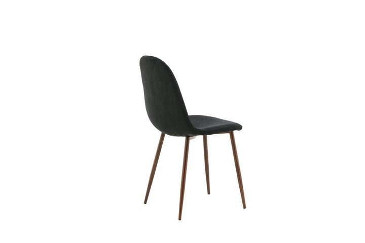 Venture Home Polar Dining Chair 2-pack - Walnut Legs - Black Fabric