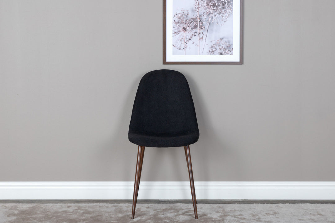 Venture Home Polar Dining Chair 2-pack - Walnut Legs - Black Fabric