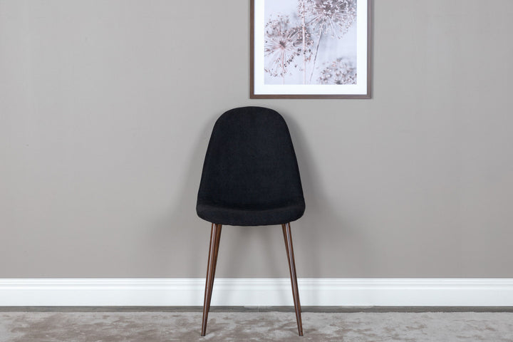 Venture Home Polar Dining Chair 2-pack - Walnut Legs - Black Fabric
