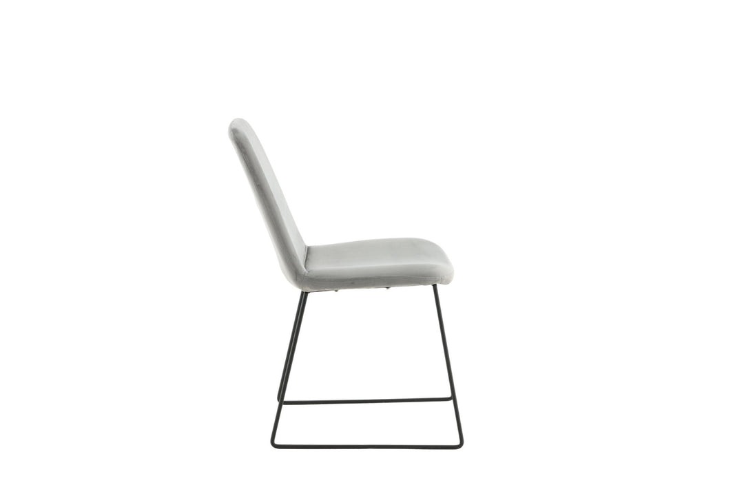 Venture Home Muce Dining Chair 2-pack - Black Legs - Grey Velvet