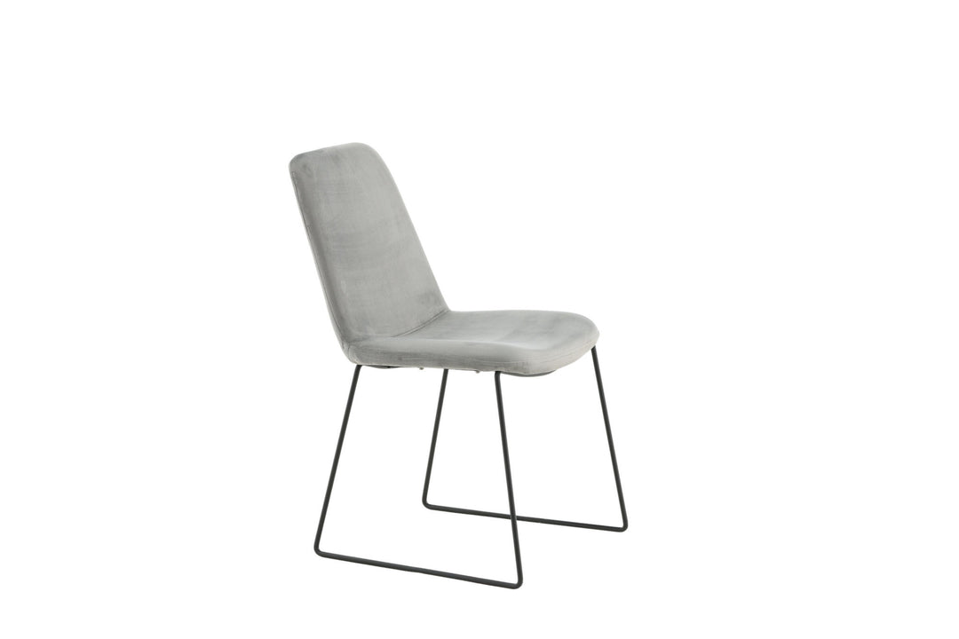 Venture Home Muce Dining Chair 2-pack - Black Legs - Grey Velvet