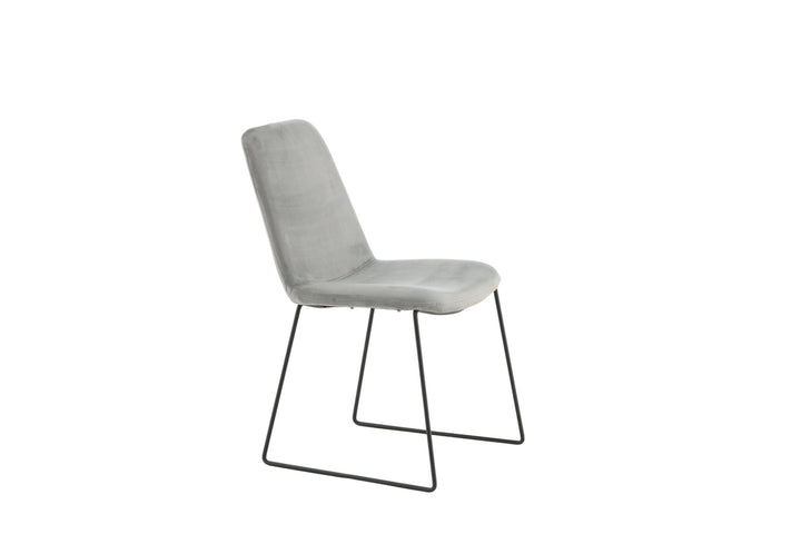 Venture Home Muce Dining Chair 2-pack - Black Legs - Grey Velvet
