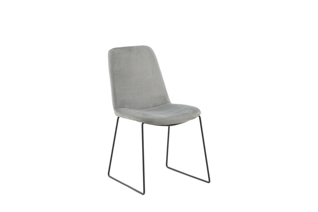 Venture Home Muce Dining Chair 2-pack - Black Legs - Grey Velvet