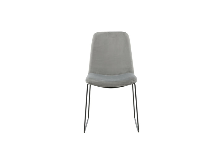 Venture Home Muce Dining Chair 2-pack - Black Legs - Grey Velvet
