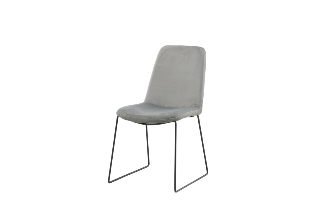 Venture Home Muce Dining Chair 2-pack - Black Legs - Grey Velvet