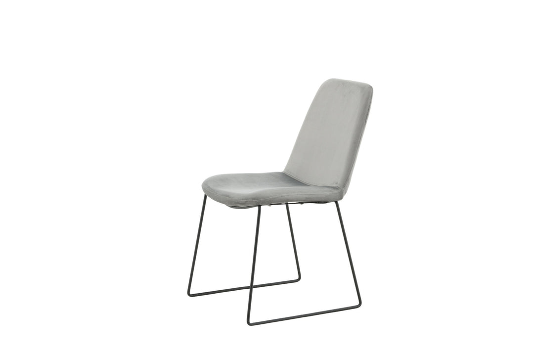 Venture Home Muce Dining Chair 2-pack - Black Legs - Grey Velvet