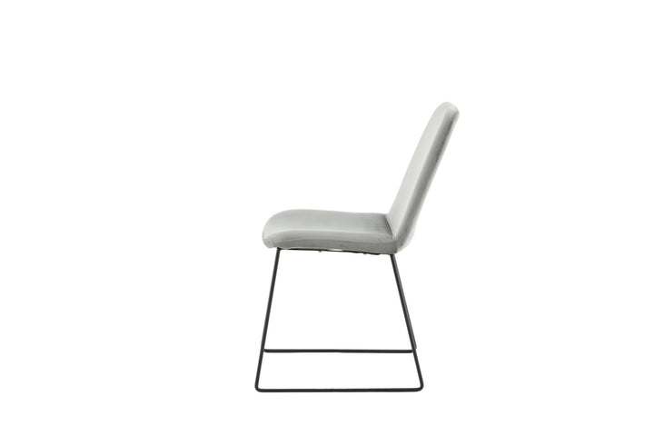Venture Home Muce Dining Chair 2-pack - Black Legs - Grey Velvet