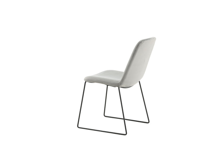 Venture Home Muce Dining Chair 2-pack - Black Legs - Grey Velvet