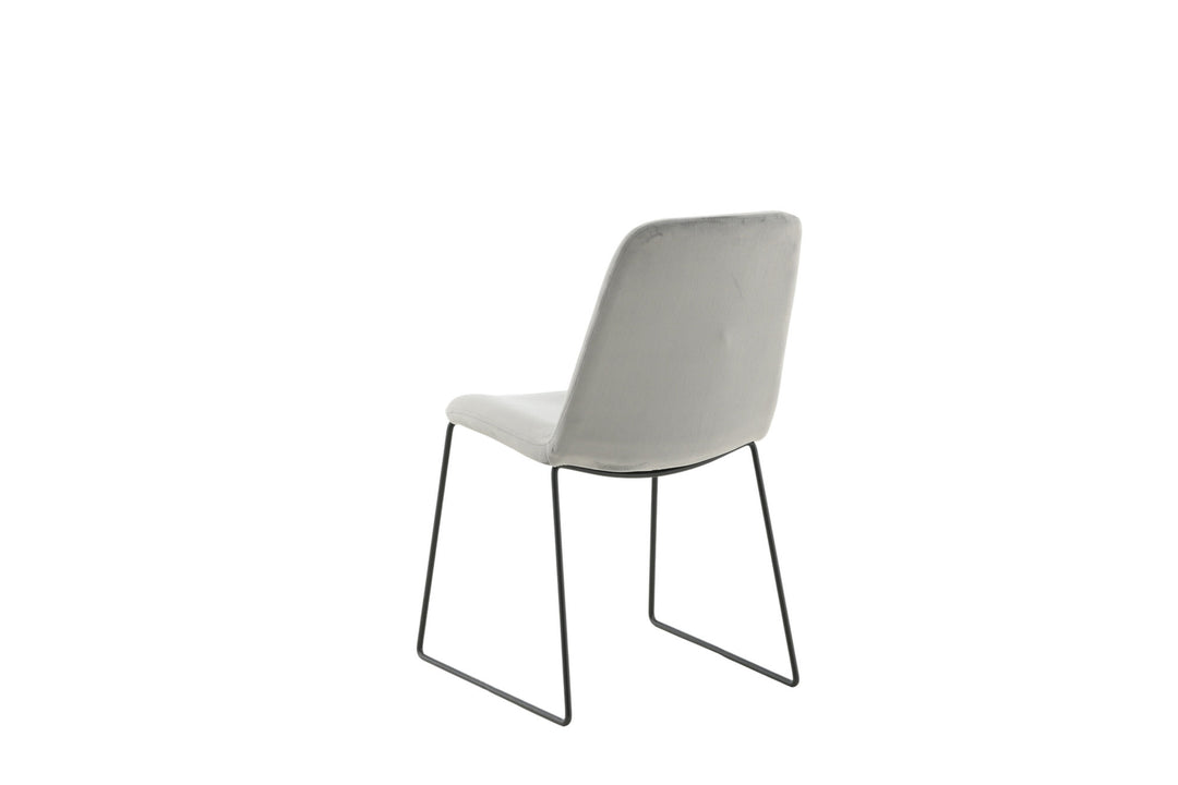 Venture Home Muce Dining Chair 2-pack - Black Legs - Grey Velvet