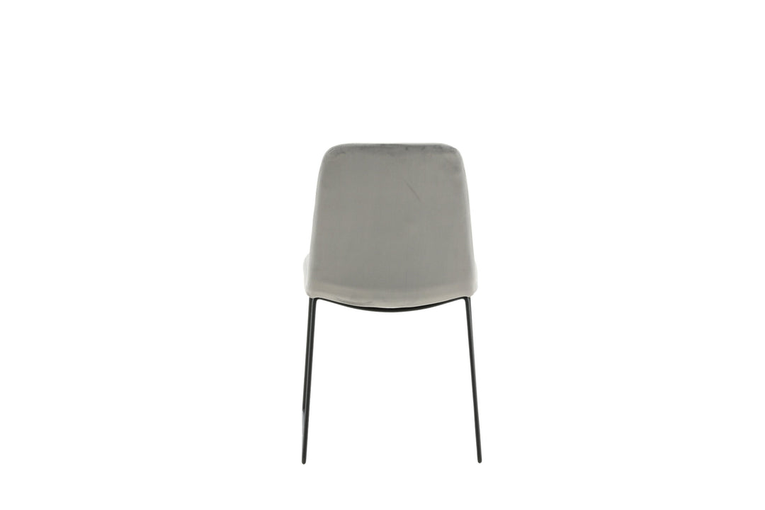 Venture Home Muce Dining Chair 2-pack - Black Legs - Grey Velvet
