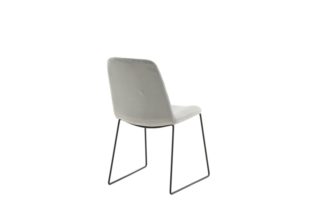 Venture Home Muce Dining Chair 2-pack - Black Legs - Grey Velvet
