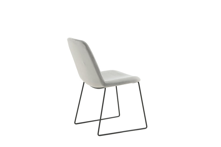 Venture Home Muce Dining Chair 2-pack - Black Legs - Grey Velvet
