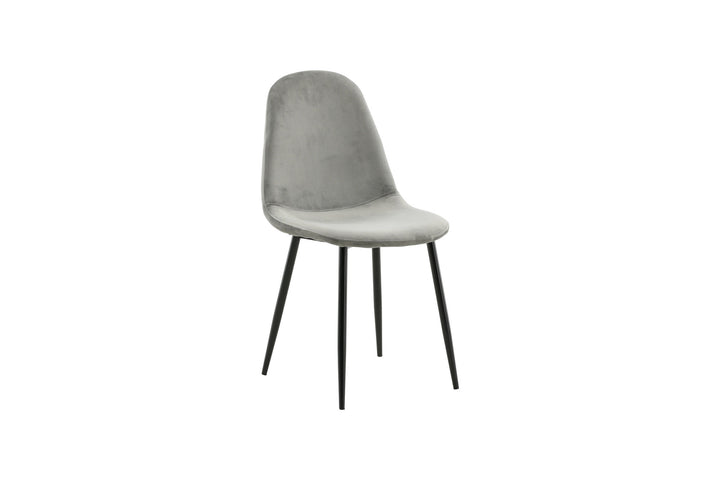 Venture Home Polar Dining Chair 2-pack - Black Legs / Light Grey Velvet