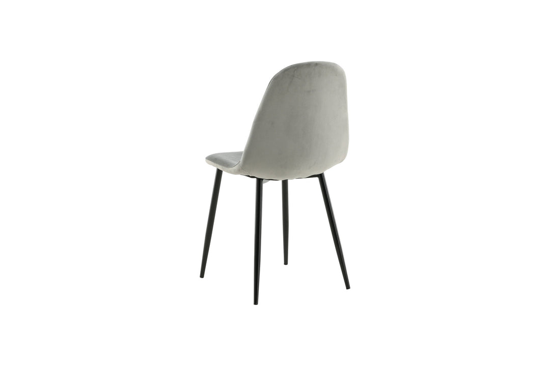Venture Home Polar Dining Chair 2-pack - Black Legs / Light Grey Velvet