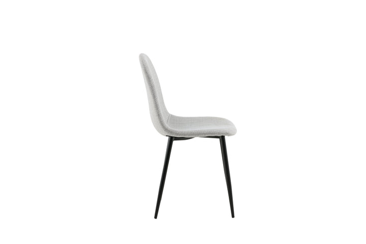 Venture Home Polar Dining Chair 2-pack - Black Legs - Light Grey Fabric