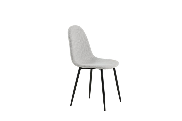 Venture Home Polar Dining Chair 2-pack - Black Legs - Light Grey Fabric