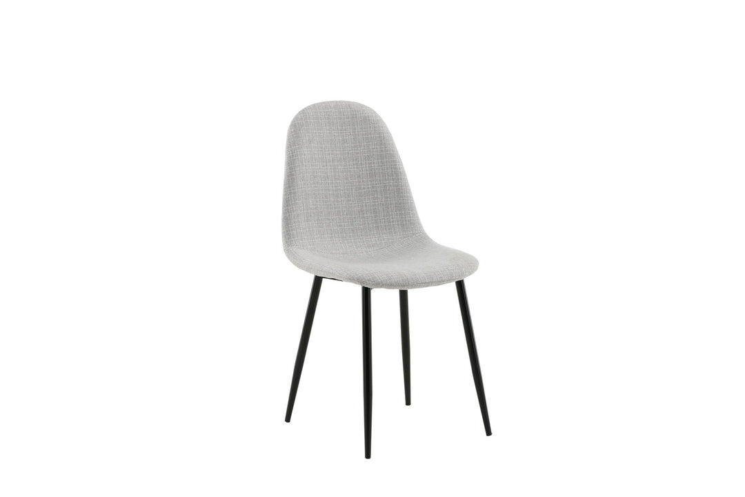 Venture Home Polar Dining Chair 2-pack - Black Legs - Light Grey Fabric