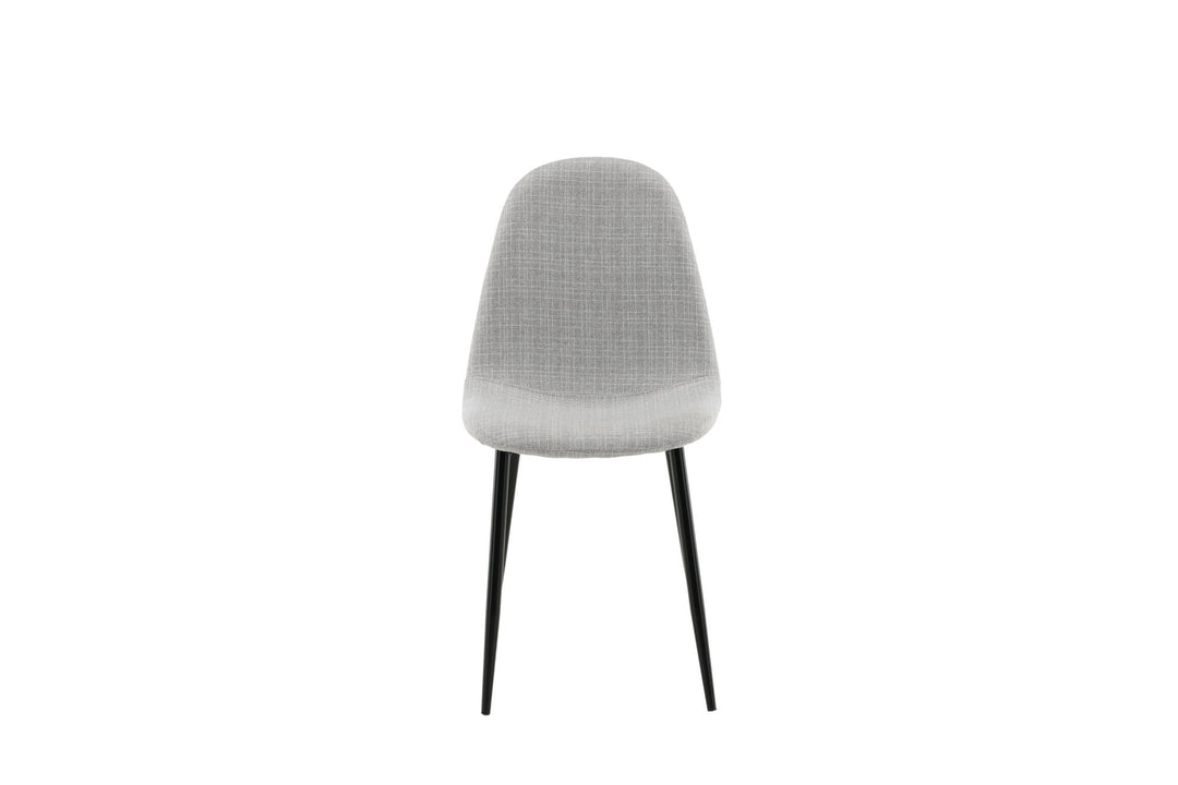 Venture Home Polar Dining Chair 2-pack - Black Legs - Light Grey Fabric