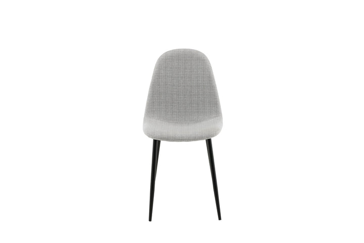 Venture Home Polar Dining Chair 2-pack - Black Legs - Light Grey Fabric