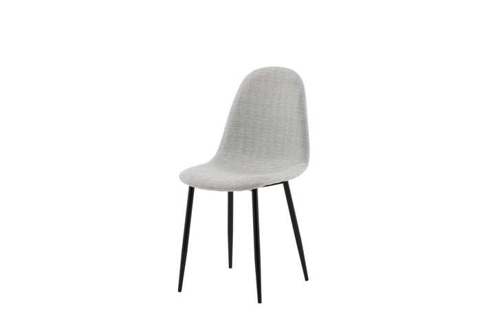 Venture Home Polar Dining Chair 2-pack - Black Legs - Light Grey Fabric