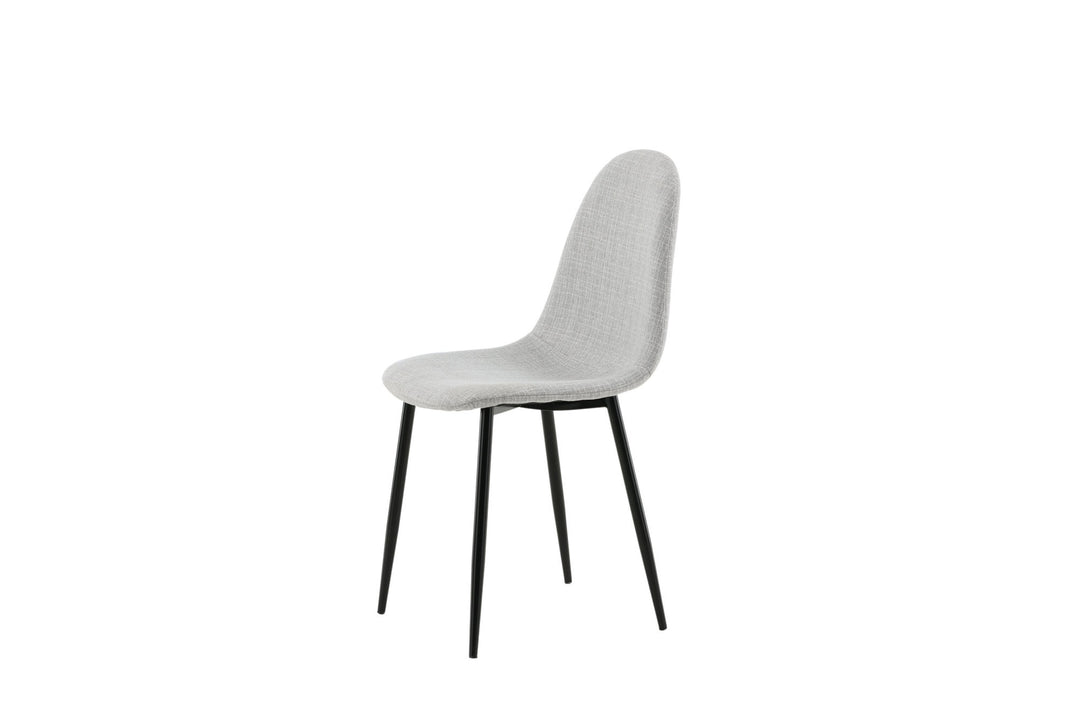 Venture Home Polar Dining Chair 2-pack - Black Legs - Light Grey Fabric