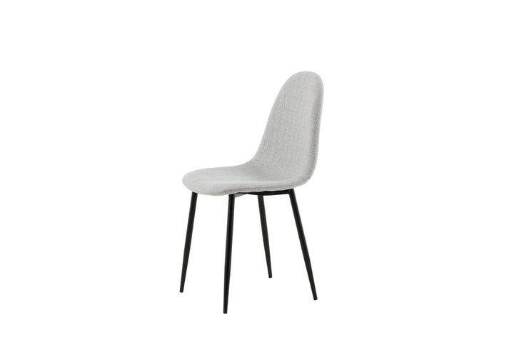 Venture Home Polar Dining Chair 2-pack - Black Legs - Light Grey Fabric