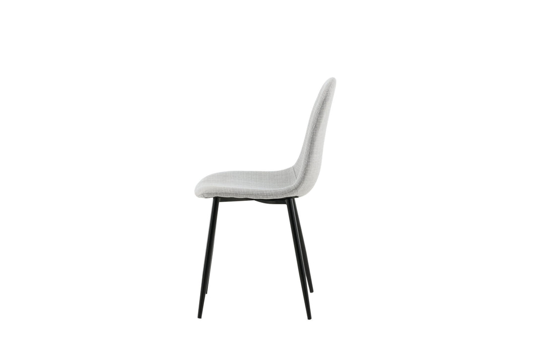 Venture Home Polar Dining Chair 2-pack - Black Legs - Light Grey Fabric