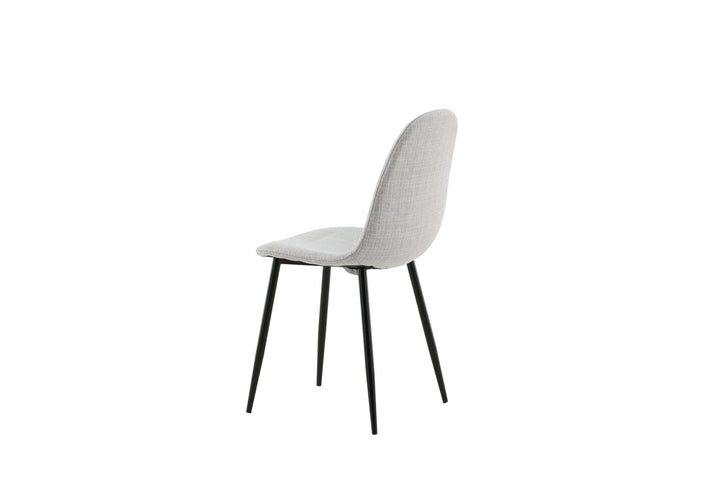 Venture Home Polar Dining Chair 2-pack - Black Legs - Light Grey Fabric