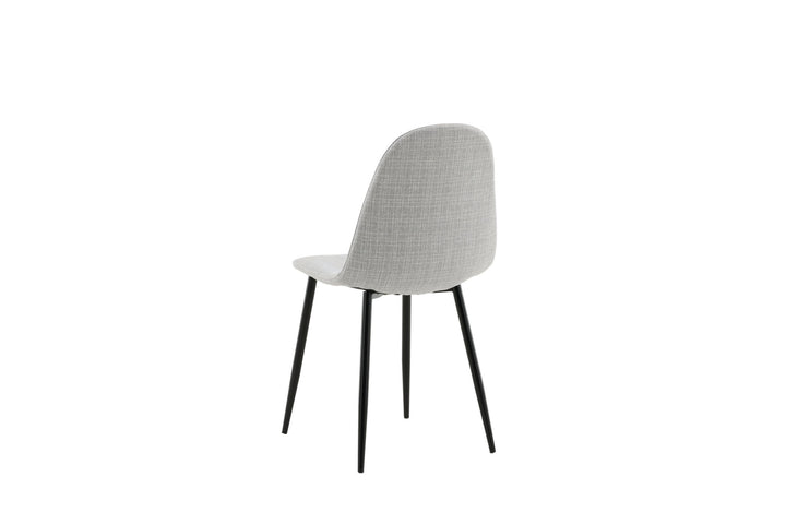 Venture Home Polar Dining Chair 2-pack - Black Legs - Light Grey Fabric
