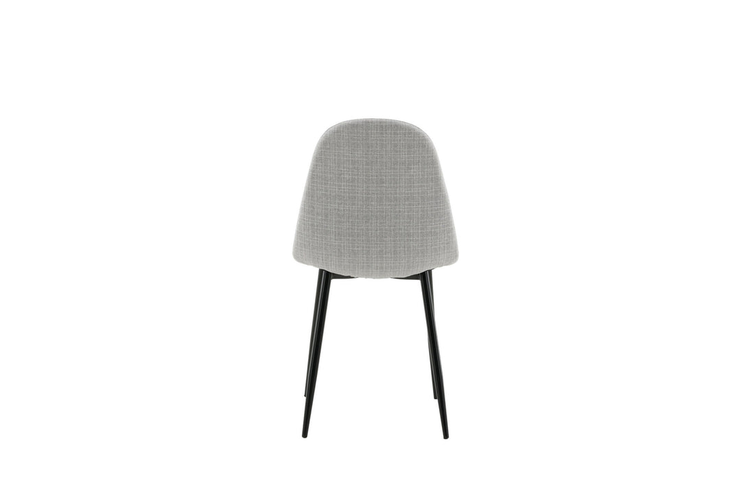 Venture Home Polar Dining Chair 2-pack - Black Legs - Light Grey Fabric
