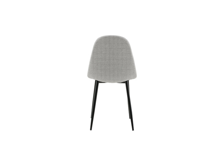 Venture Home Polar Dining Chair 2-pack - Black Legs - Light Grey Fabric