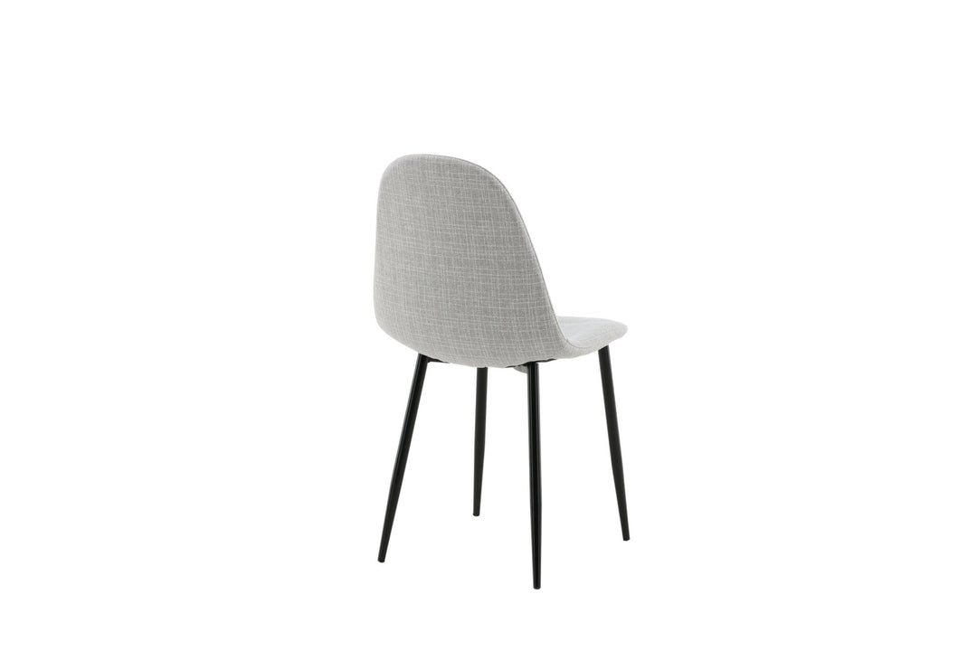 Venture Home Polar Dining Chair 2-pack - Black Legs - Light Grey Fabric