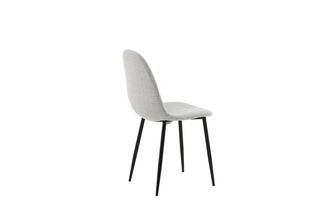 Venture Home Polar Dining Chair 2-pack - Black Legs - Light Grey Fabric