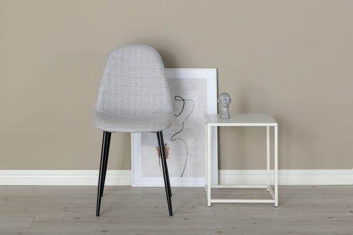 Venture Home Polar Dining Chair 2-pack - Black Legs - Light Grey Fabric