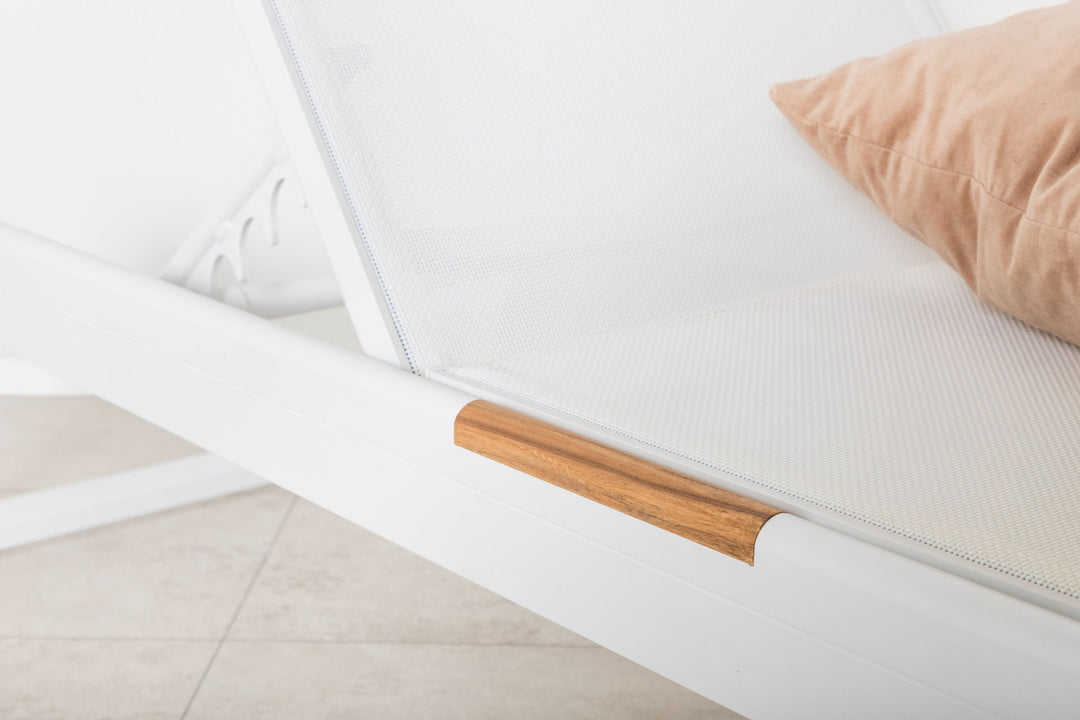 Venture Home Mexico Sun Lounge 2-pack - White/Teak