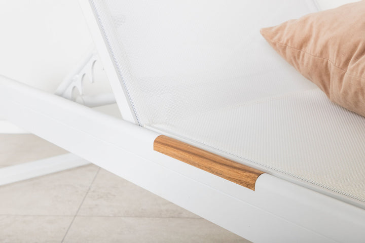 Venture Home Mexico Sun Lounge 2-pack - White/Teak