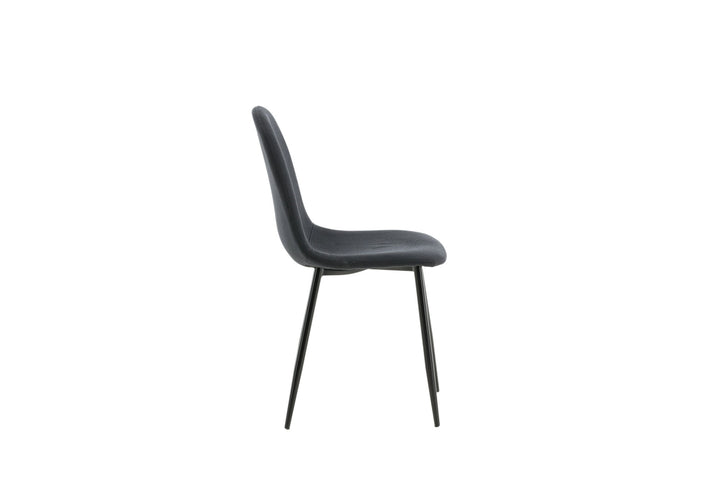 Venture Home Polar Dining Chair 2-pack - Black Legs - Black Fabric