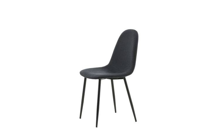 Venture Home Polar Dining Chair 2-pack - Black Legs - Black Fabric